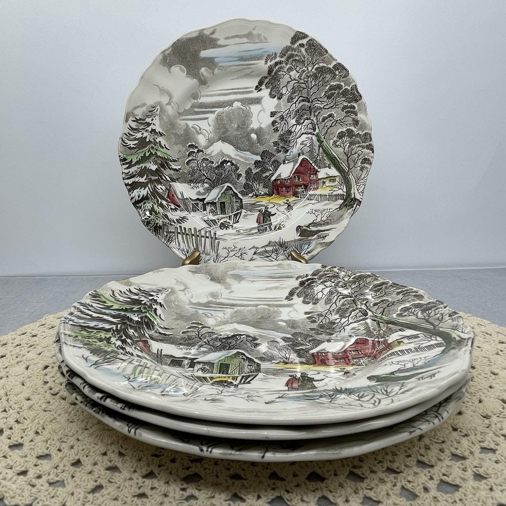 Vintage 1955 J & G Meakin Welcome Home 10" Dinner Plate Set Of 4 England Retired